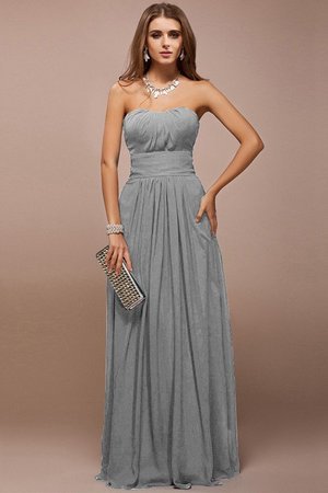 Robe demoiselle d'honneur longue en taffetas jusqu'au sol manche nulle collant