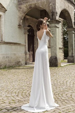 Robe de mariée naturel au bord de la mer avec cristal jusqu'au sol col en bateau