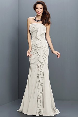 Robe demoiselle d'honneur longue avec chiffon de bustier manche nulle de sirène