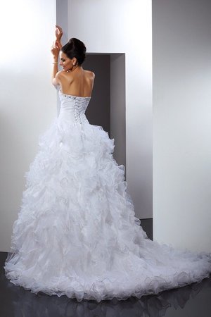 Robe de mariée de mode de bal en organza col en forme de cœur cordon avec perle