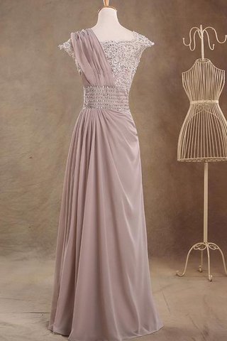 Robe de bal longue longueru au niveau de sol ligne a en chiffon au niveau de cou