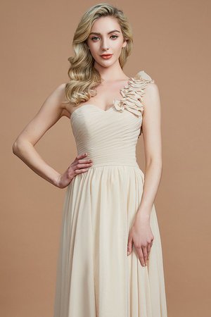 Robe demoiselle d'honneur naturel ligne a en chiffon de princesse avec sans manches