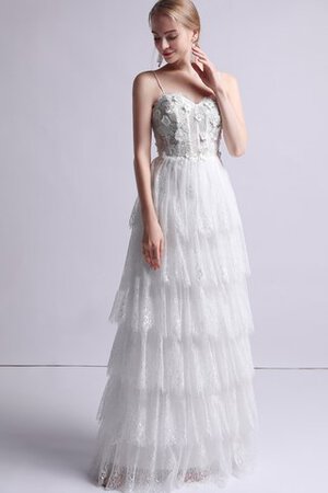 Robe de mariée avec zip honorable naturel longue romantique