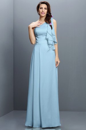 Robe demoiselle d'honneur longue avec sans manches avec chiffon ligne a de lotus