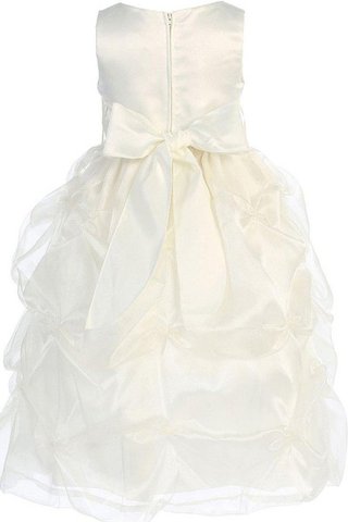 Robe cortège fille ample avec nœud à boucles en satin de lotus de mode de bal