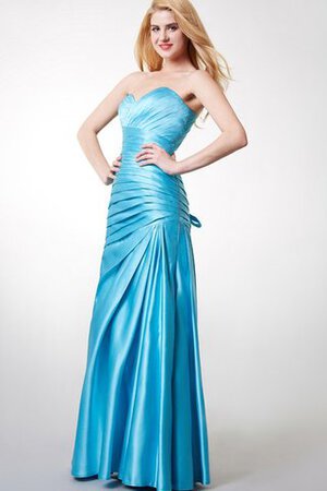 Robe demoiselle d'honneur longue collant ruché de bustier en satin