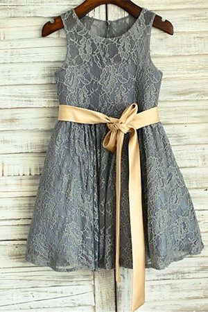 Robe cortège fille naturel encolure ronde manche nulle jusqu'au sol ceinture