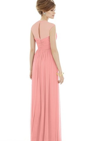 Robe demoiselle d'honneur entrecroisé de col en v avec chiffon ruché longueur au ras du sol