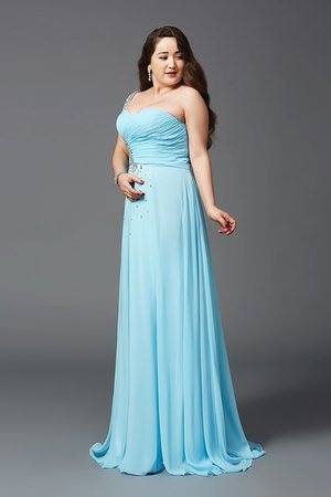 Robe de bal longue ligne a fermeutre eclair en chiffon de princesse