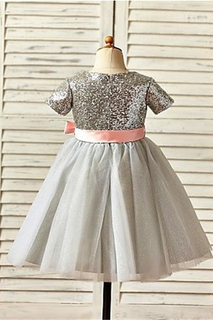 Robe cortège fille naturel de princesse textile en tulle col u profond avec fleurs