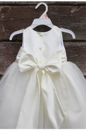 Robe cortège fille textile en tulle manche nulle avec nœud avec ruban a-ligne