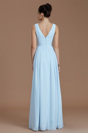 Robe demoiselle d'honneur naturel jusqu'au sol v encolure avec zip de princesse