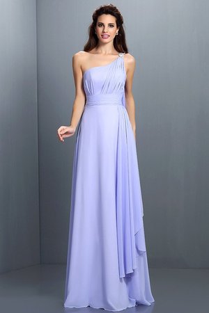 Robe demoiselle d'honneur plissage longue avec fronce avec zip a-ligne