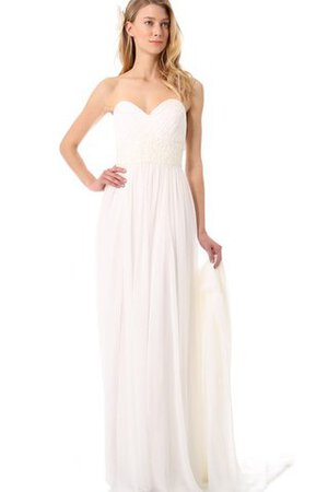 Robe de mariée longueur au ras du sol manche nulle ceinture avec ruban dos nu