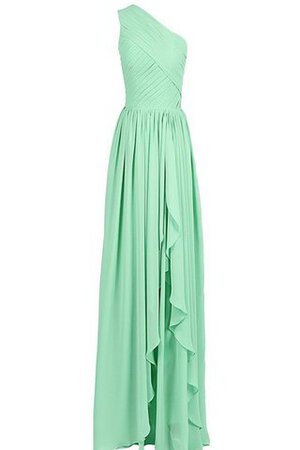 Robe demoiselle d'honneur naturel plissage d'épaule asymétrique avec chiffon avec fronce