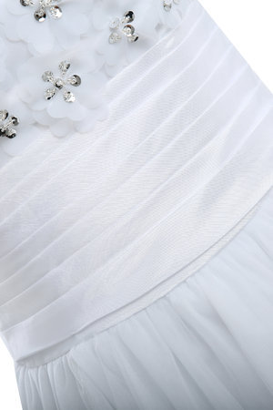 Robe de mariée versicolor de col bateau avec zip avec sans manches lache