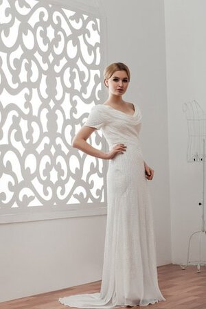 Robe mère de mariée maillot de traîne courte avec perle de col en v