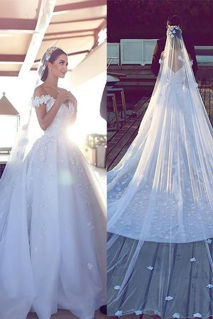 Robe de mariée naturel de mode de bal avec chiffon avec sans manches v encolure