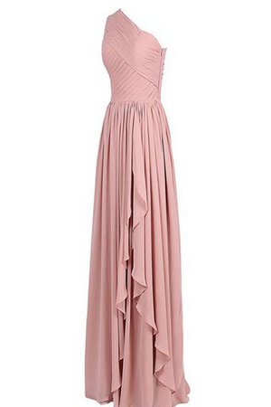 Robe demoiselle d'honneur naturel plissage d'épaule asymétrique avec chiffon avec fronce