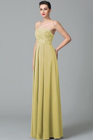 Robe demoiselle d'honneur longue en chiffon de col en cœur manche nulle a-ligne