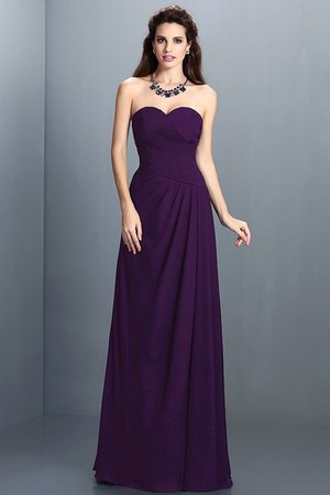 Robe demoiselle d'honneur longue avec chiffon avec zip avec fronce manche nulle