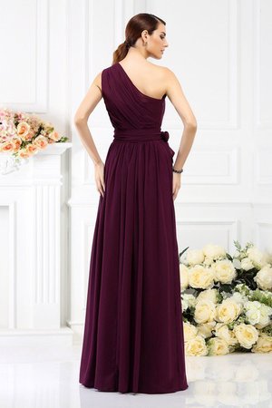 Robe demoiselle d'honneur longue de princesse ligne a manche nulle avec chiffon