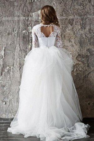 Robe de mariée elégant modeste longue en tulle avec manche longue