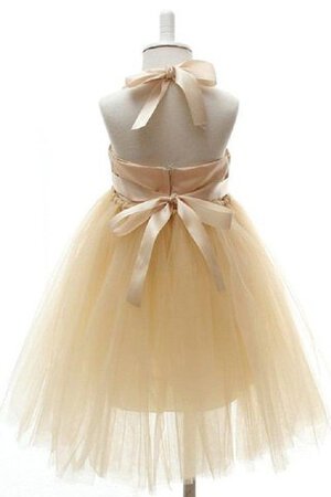 Robe cortège fille dénudé ligne a en tulle avec nœud à boucles fermeutre eclair