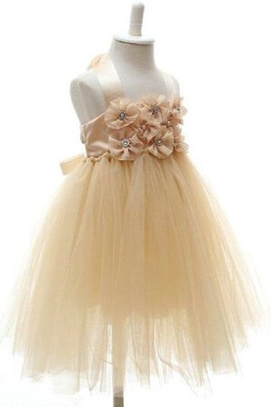 Robe cortège fille dénudé ligne a en tulle avec nœud à boucles fermeutre eclair