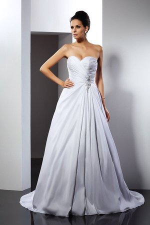 Robe de mariée en satin de princesse ligne a avec sans manches de lotus