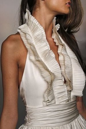Robe de mariée plissage textile taffetas de mode de bal avec sans manches de traîne courte