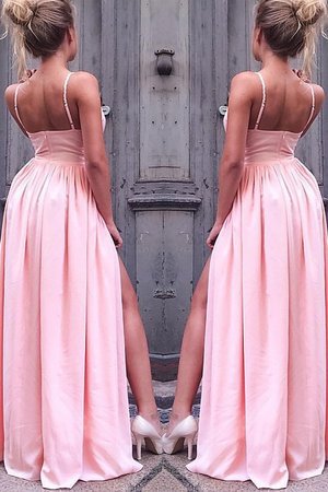 Robe de soirée naturel ligne a avec sans manches ruché bandouliere spaghetti