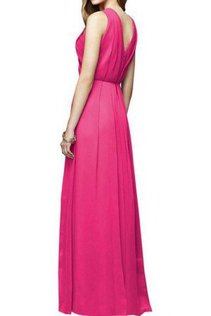 Robe demoiselle d'honneur plissage longue a-ligne longueru au niveau de sol avec chiffon