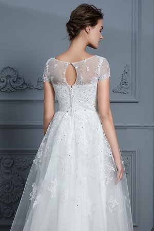 Robe de mariée excellent longueur mollet textile en tulle a-ligne avec perle