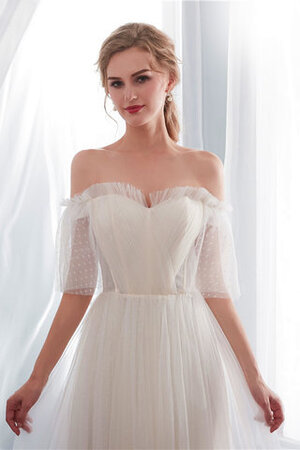 Robe de mariée ligne a absorbant avec manche courte spécial longue