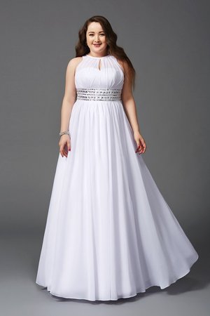 Robe de bal ligne a au niveau de cou fermeutre eclair de princesse avec perle