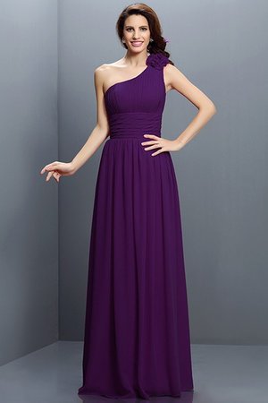 Robe demoiselle d'honneur longue avec chiffon manche nulle jusqu'au sol avec fronce