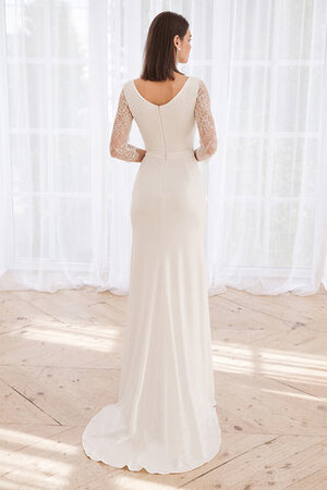 Robe de mariée avec décoration dentelle brillant solennel sexy facile