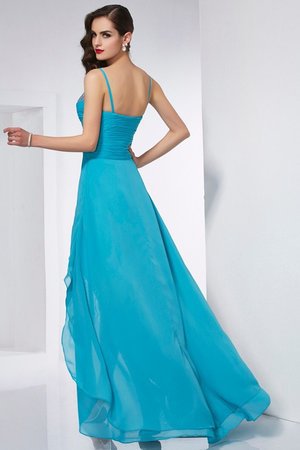 Robe de bal haut bas de princesse asymétrique bretelles spaghetti avec chiffon