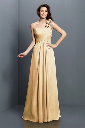 Robe demoiselle d'honneur longue de princesse avec zip avec chiffon manche nulle