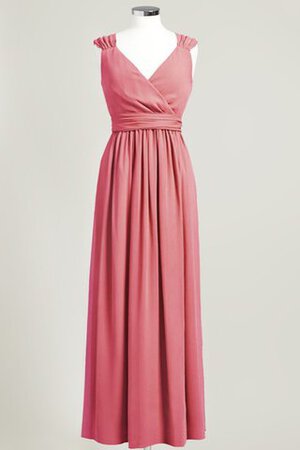 Robe demoiselle d'honneur distinguee avec chiffon v encolure avec manche épeules enveloppants