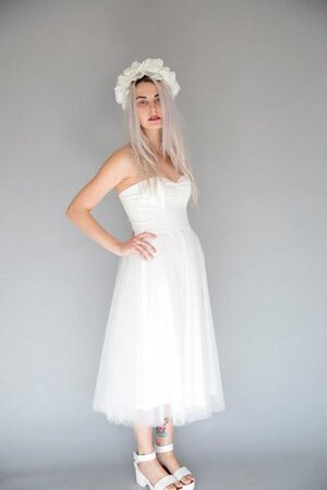 Robe de mariée naturel fermeutre eclair textile en tulle a-ligne manche nulle