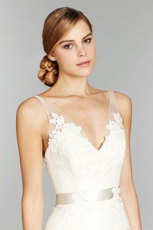 Robe de mariée longue textile taffetas avec ruban ceinture decoration en fleur