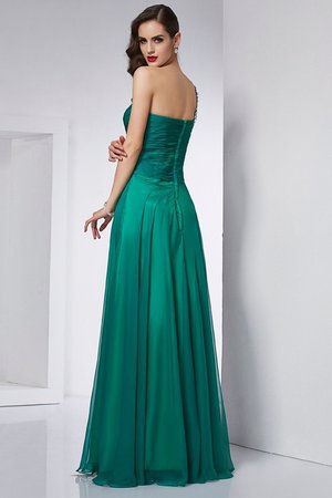 Robe de bal longue d'épaule asymétrique avec chiffon ligne a avec sans manches