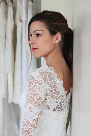 Robe de mariée décontracté humble au niveau de genou avec manche 1/2 avec zip