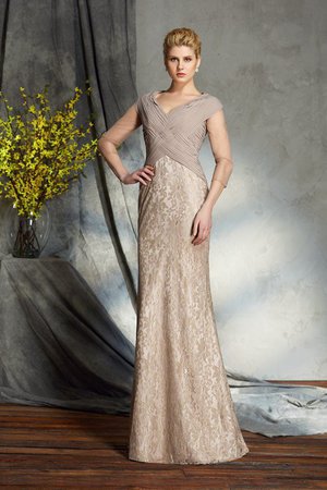 Robe mère de mariée naturel longue collant longueur au niveau de sol en chiffon