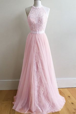 Robe de soirée de princesse ligne a manche nulle textile en tulle de dos nu