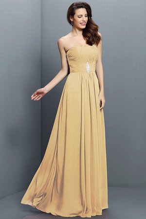 Robe demoiselle d'honneur plissage longue de bustier ligne a avec fronce