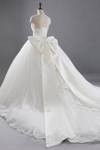 Robe de mariée naturel manche nulle de col en cœur cordon salle interne