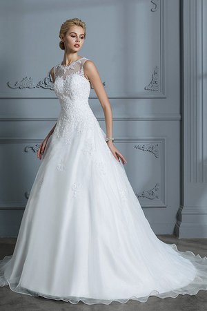 Robe de mariée en tulle decoration en fleur de traîne moyenne de mode de bal gracieux